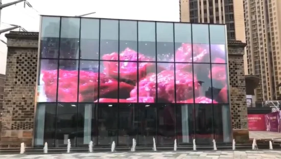 Nouveau design d'affichage de fenêtre en verre LED RVB transparent